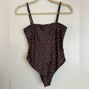 Brown/Black Zebra One Piece